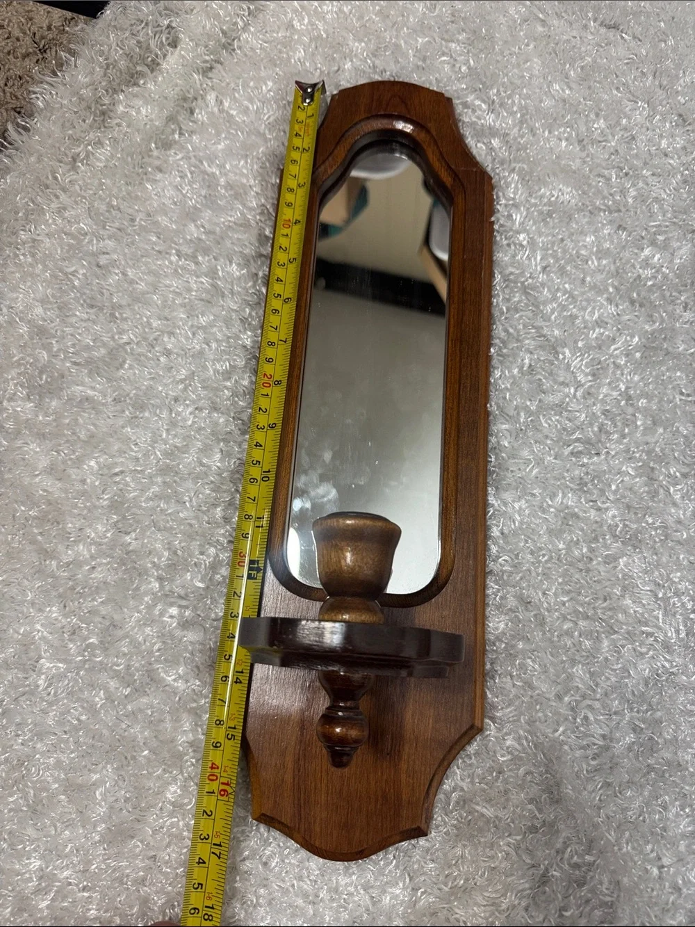 Vintage set of 2 taper candle mirror wall decor
